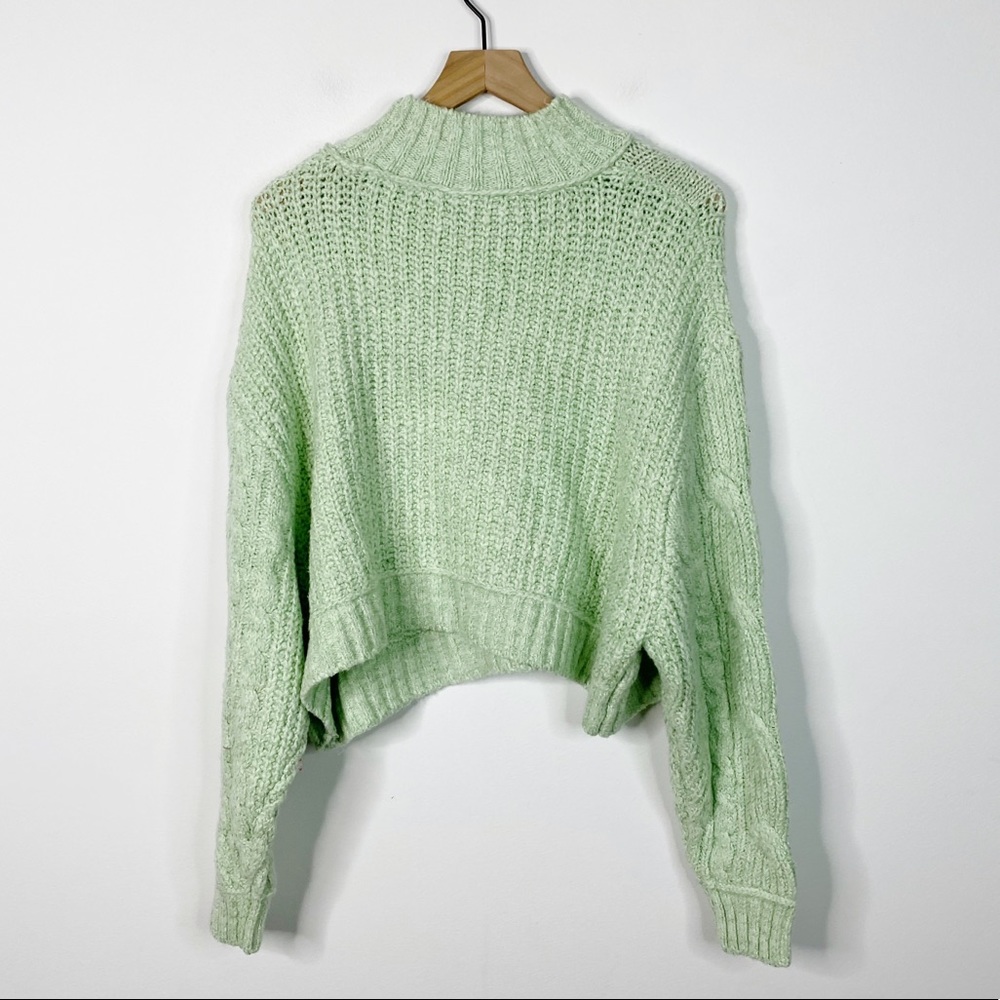 Free People Merry Go Round Cable Knit Crop Sweater - Picture 5 of 8